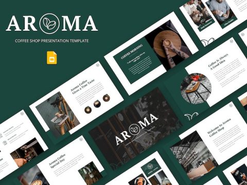 Aroma - Coffee Shop & Cafe Google Slide Template LZ5AZJ6