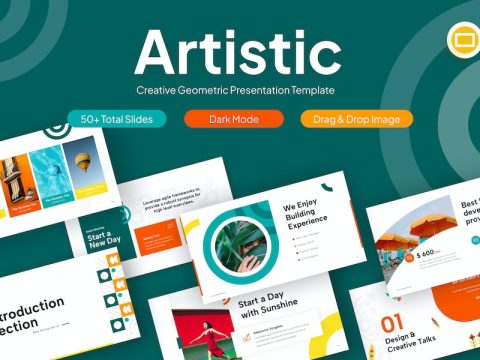 Artistic Creative Geometric Google Slides Template 3K5L4HJ