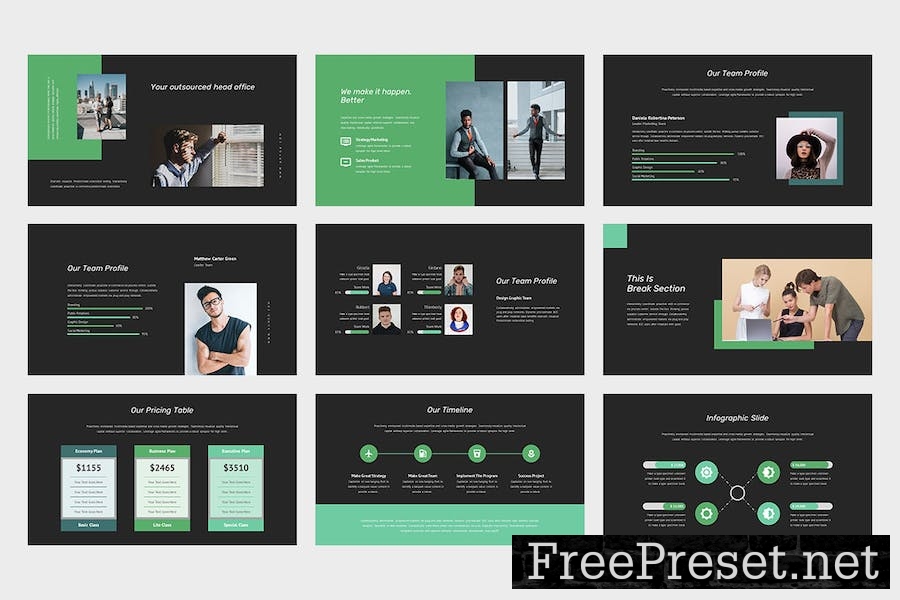 Aryga : Pitch Deck Green Google Slides Template NGDQ48J