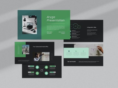 Aryga : Pitch Deck Green Google Slides Template NGDQ48J