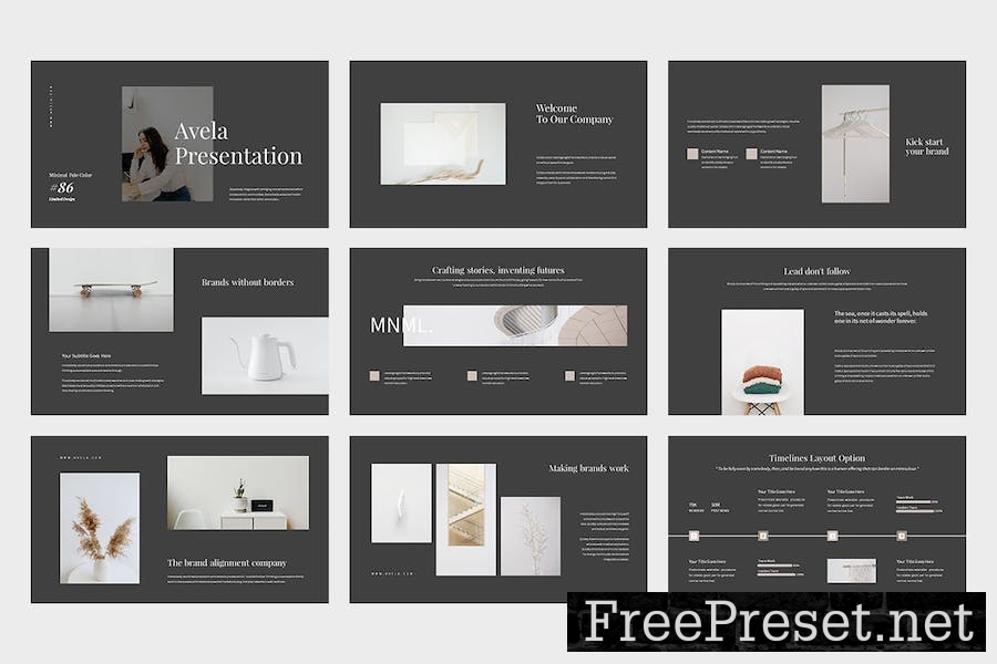 Avela : Minimal Pale Google Slides Template D7JWBAY