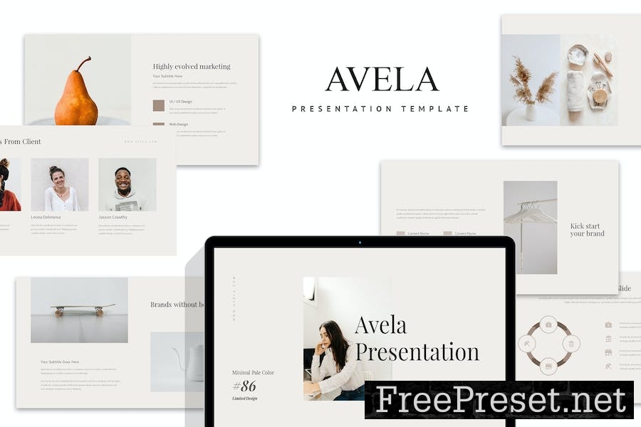 Avela : Minimal Pale Google Slides Template D7JWBAY