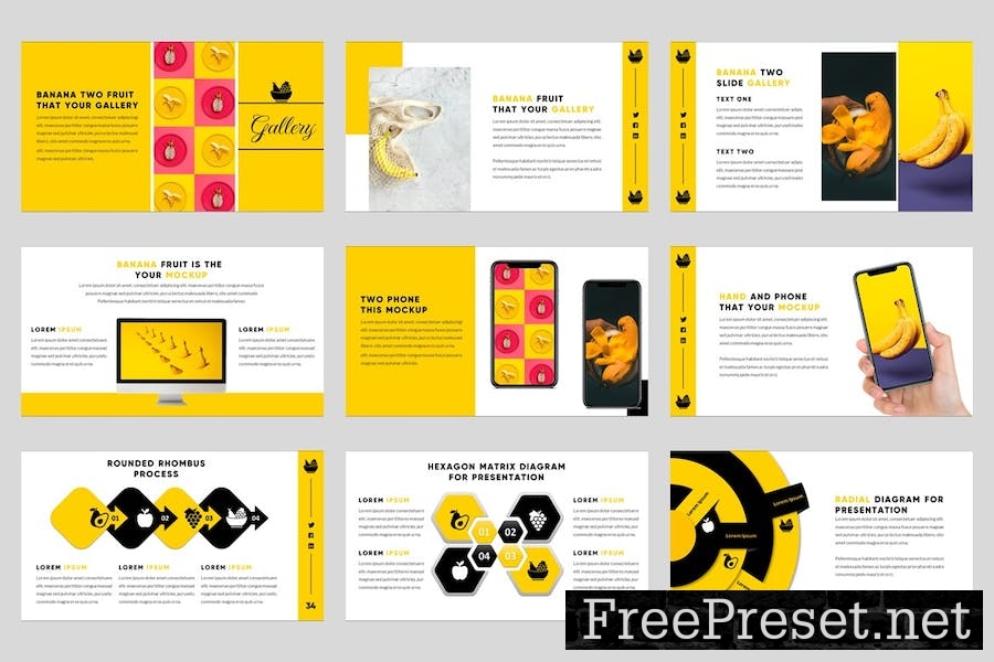 Banana - Fresh Fruit Google Slides Template