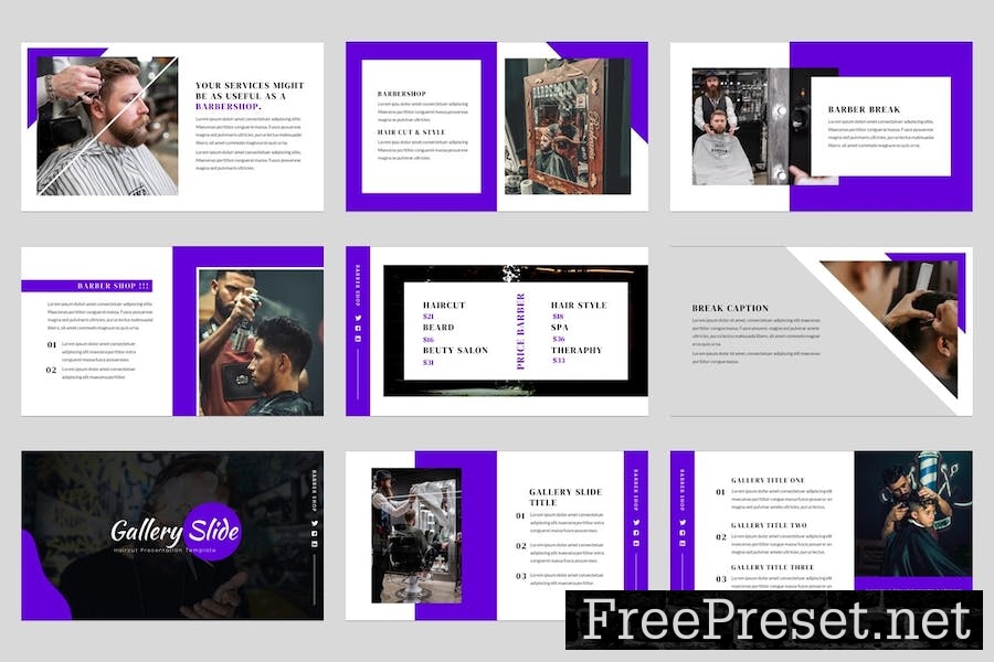 Barbershop & Hairdresser Google Slides Template AUHMNJA