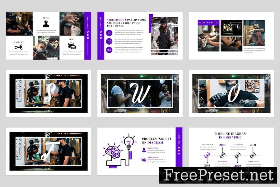 Barbershop & Hairdresser Google Slides Template AUHMNJA