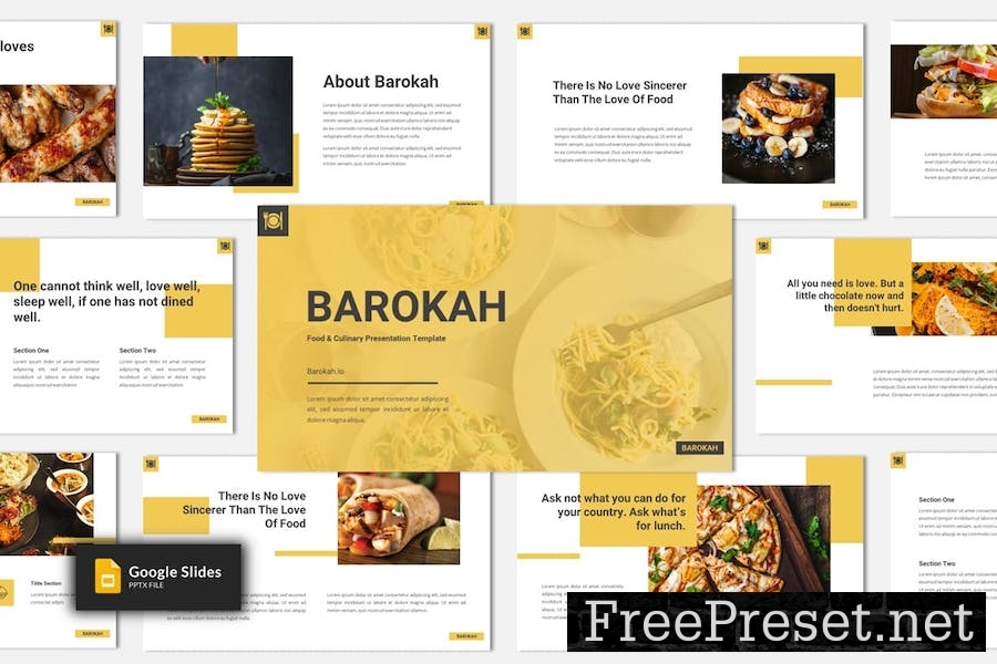 Barokah - Food & Culinary Google Slides Template VH2CGEV