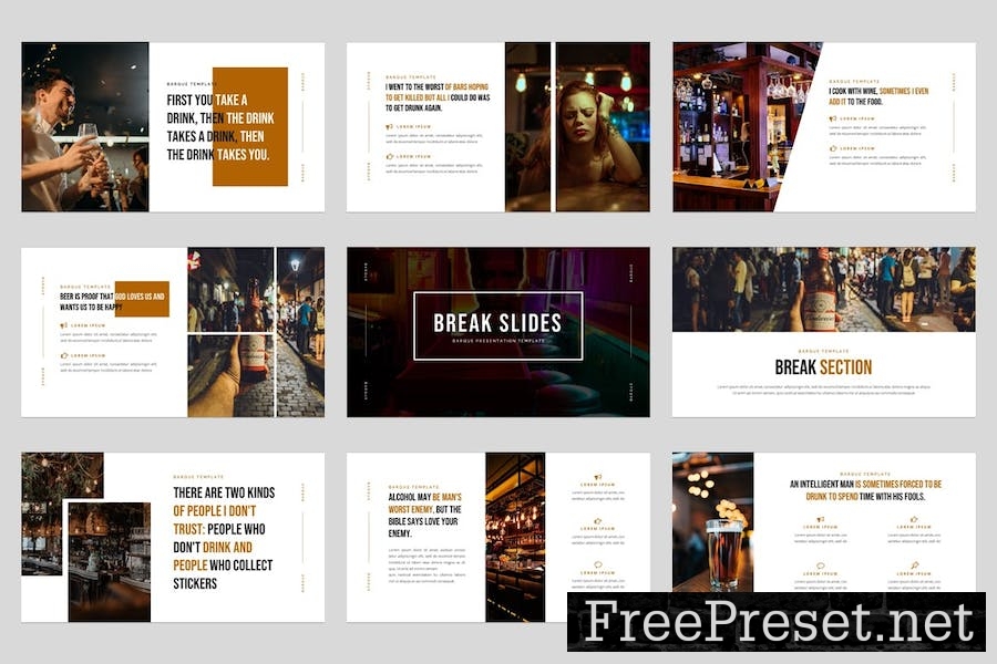 Barque - Bar & Cafe Google Slides Template HSWHCSE