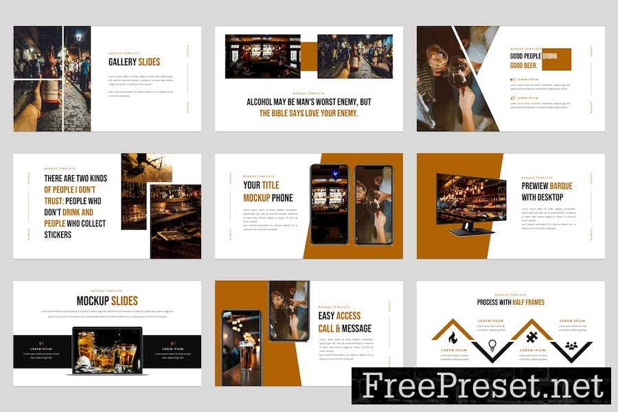 Barque - Bar & Cafe Google Slides Template HSWHCSE