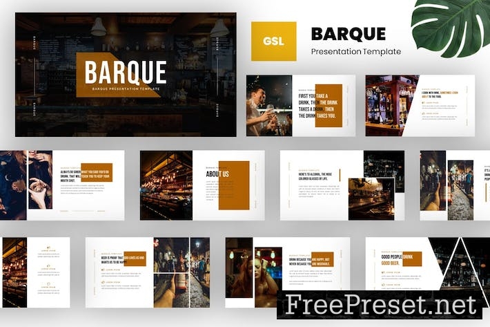 Barque - Bar & Cafe Google Slides Template HSWHCSE