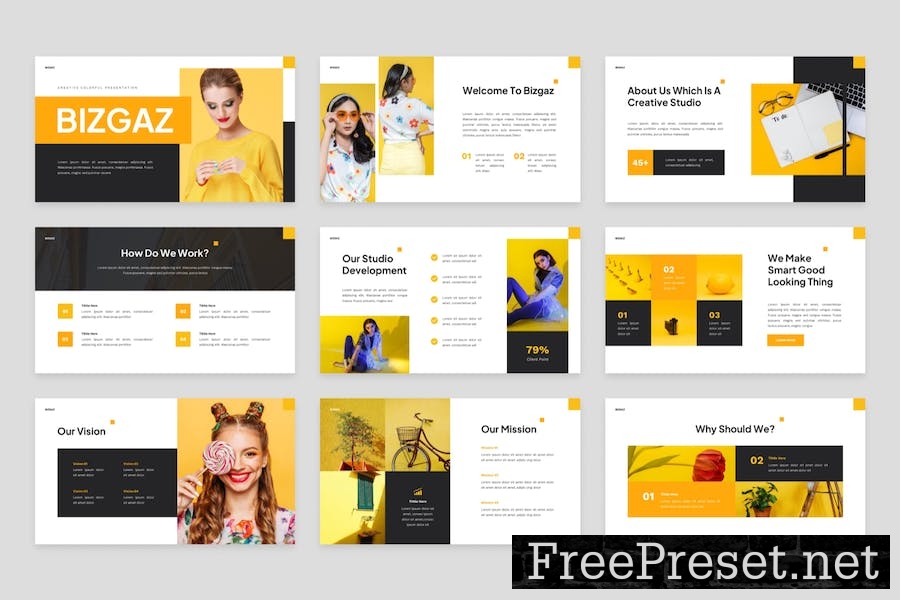 Bizgaz - Creative Colorful Google Slides Template 8JBLR2K