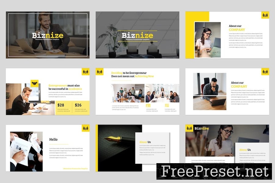 Biznize - Business Googl Slides Template T6E8YAY