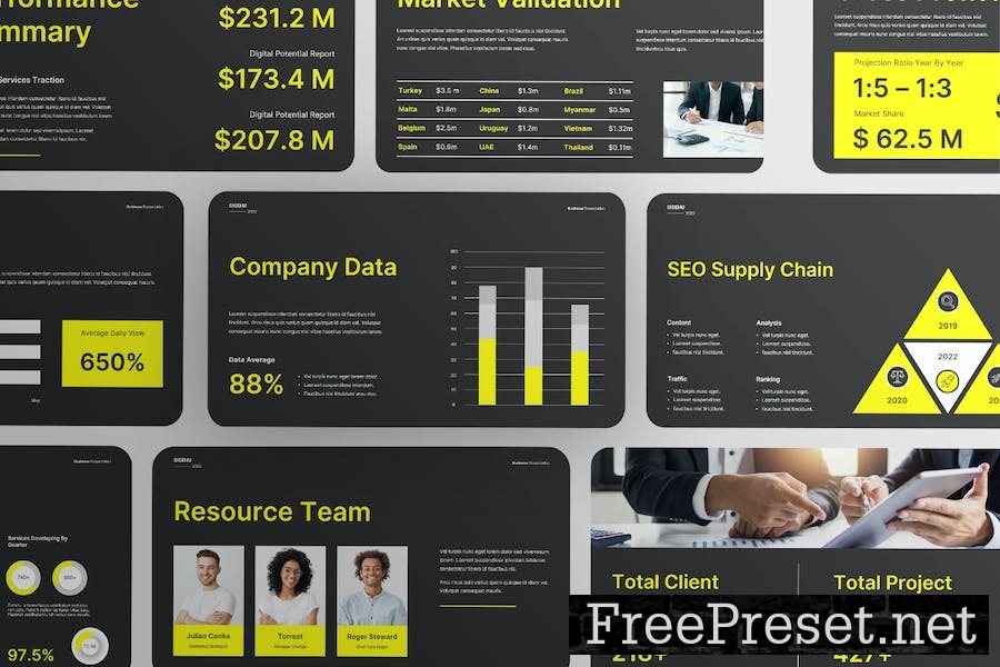 Black Yellow Company Infographics & Data GSL YA6U9Y7