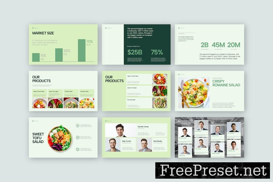 BlendClub Green Minimal Healthy Food Google Slides HGVC2D2