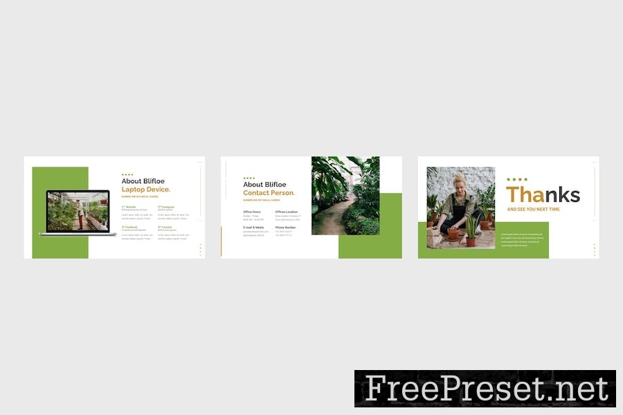 Blifloe - Green Garden Google Slides Template ATP5K5Q