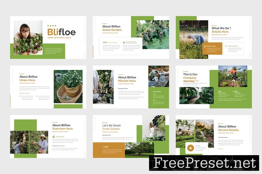 Blifloe - Green Garden Google Slides Template ATP5K5Q