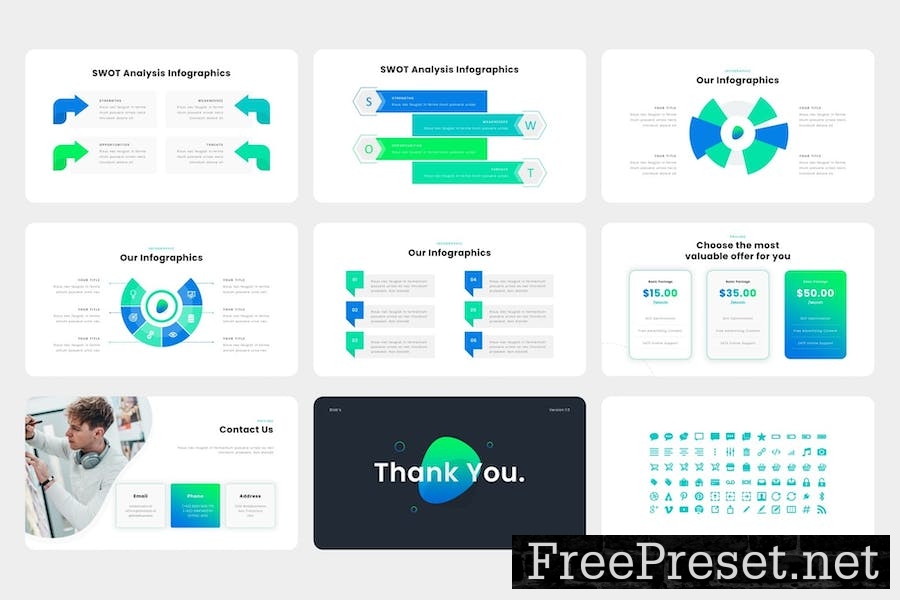 Blob - Creative Business PowerPoint Template BADF5Q9