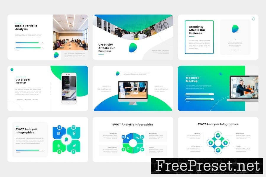 Blob - Creative Business PowerPoint Template BADF5Q9