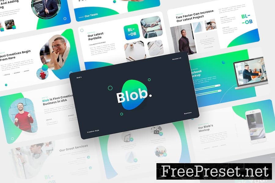 Blob - Creative Business PowerPoint Template BADF5Q9