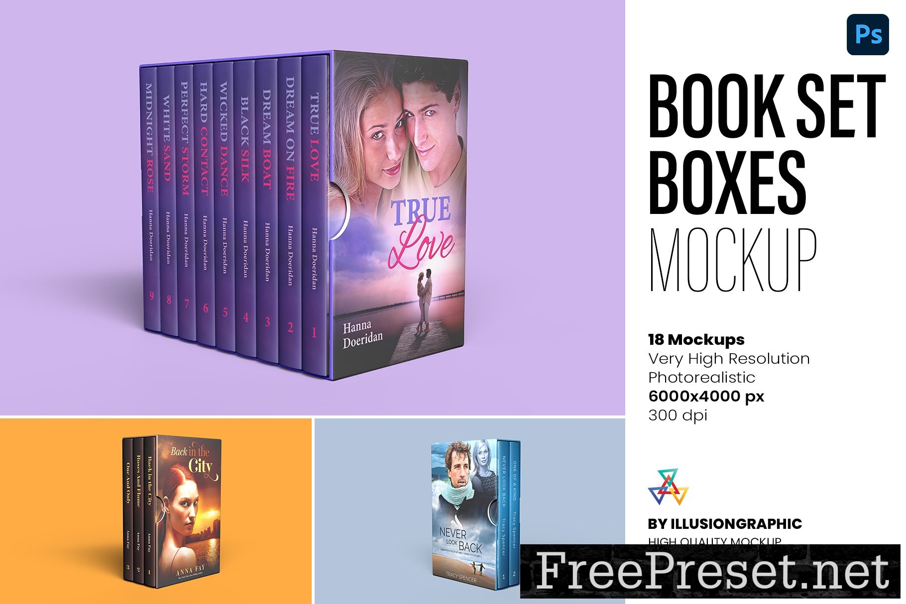 Book Set Boxes Mockup - 18 views 7408907