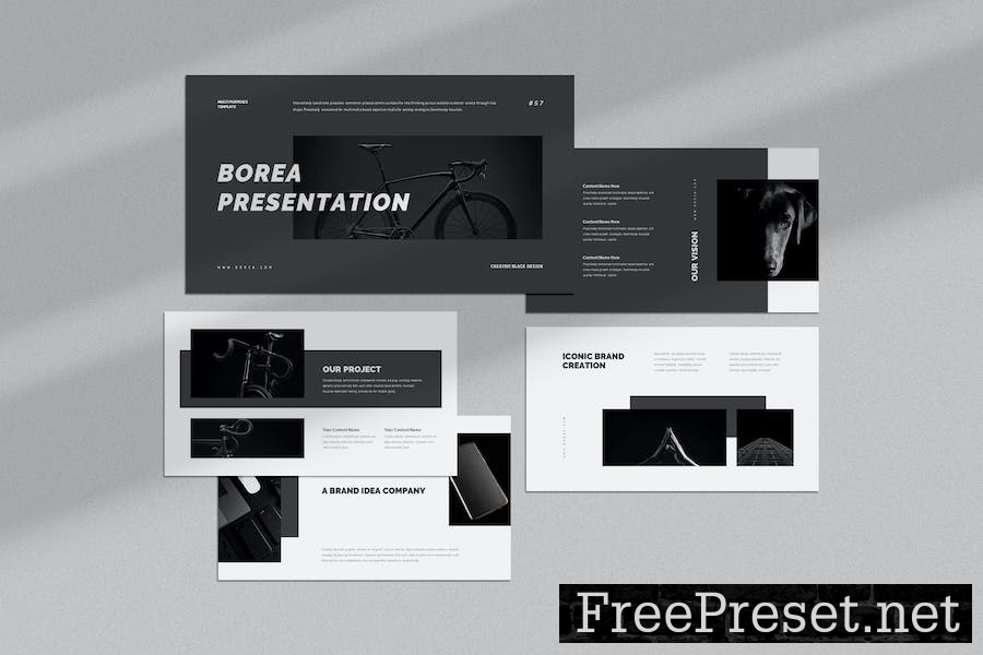 Borea : Creative Black Business Google Slides SPDGUTH