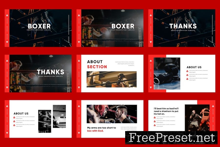 Boxer - Boxing and Sports Google Slides Template 2LW9JMX