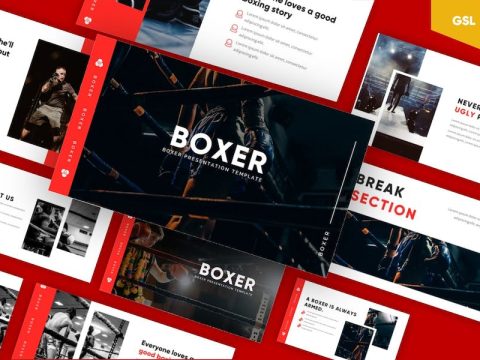 Boxer - Boxing and Sports Google Slides Template 2LW9JMX