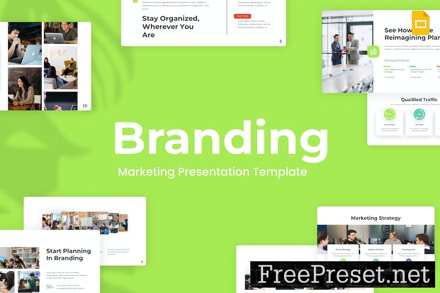 Branding Green Creative Marketing Google Slides F73LAWZ