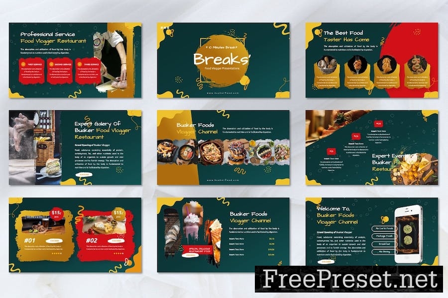 Buaker - Food Vlogger Googleslide Templates 4RNDZ27