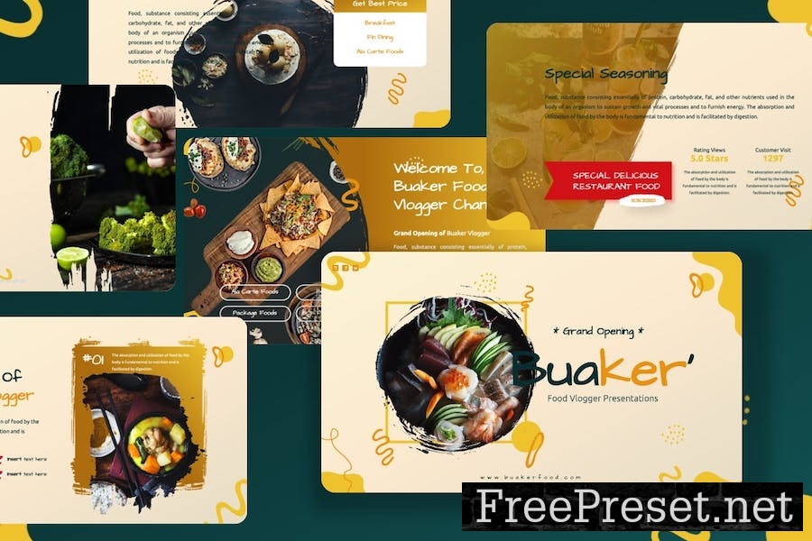 Buaker - Food Vlogger Googleslide Templates 4RNDZ27