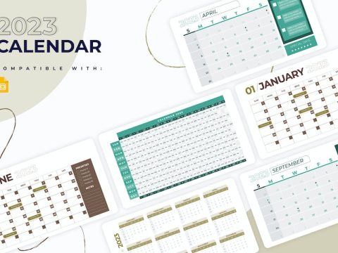 Business 2023 Calendar Google Slides Infographics K42U57U