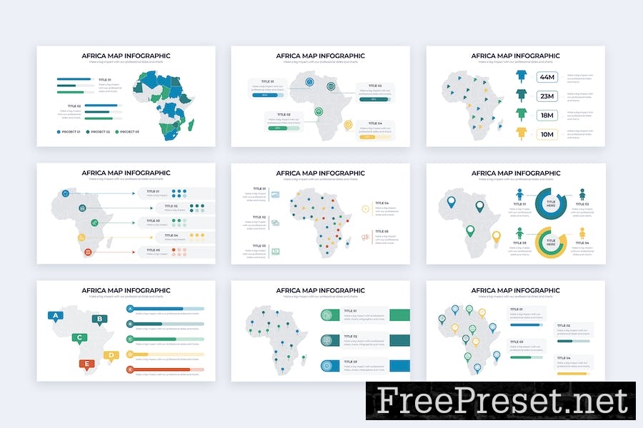 Business Africa Map Google Slides Infographics 8GGAB6J