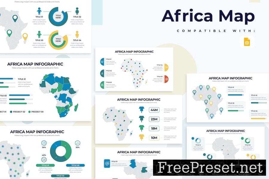 Business Africa Map Google Slides Infographics 8GGAB6J