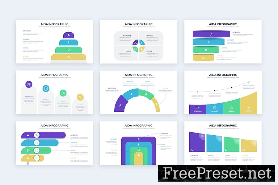 Business AIDA Model Google Slides Infographics 55ALQWV