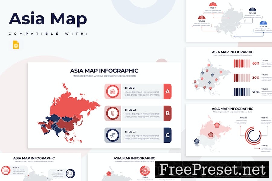 Business Asia Map Google Slides Infographics MFWGSJ6