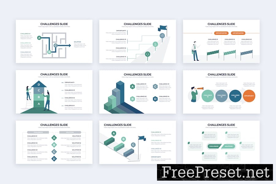 Business Challenges Google Slides Infographics T7QMVHL