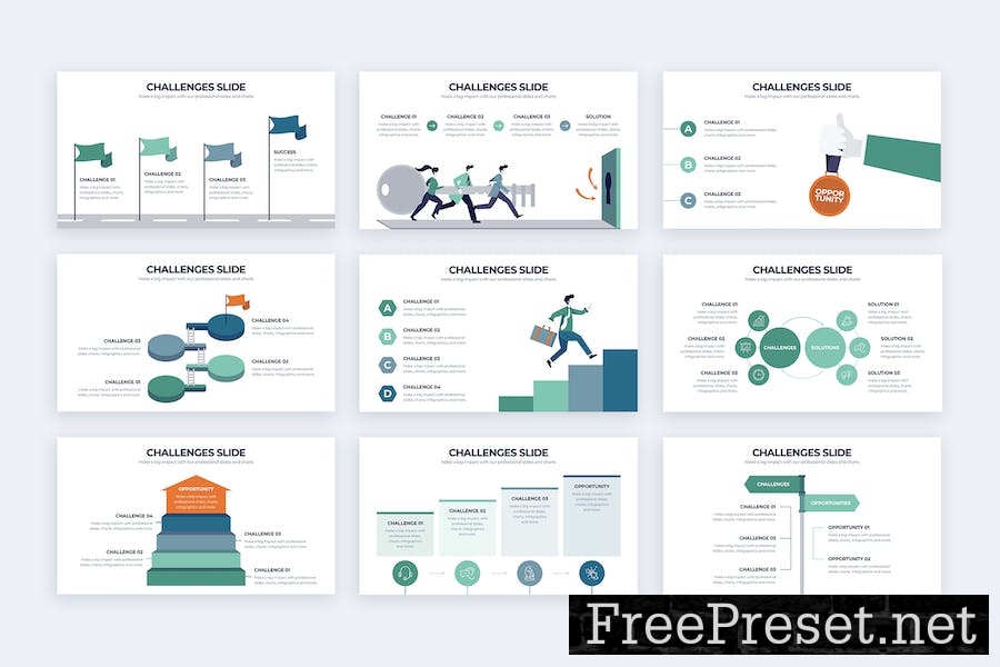 Business Challenges Google Slides Infographics T7QMVHL