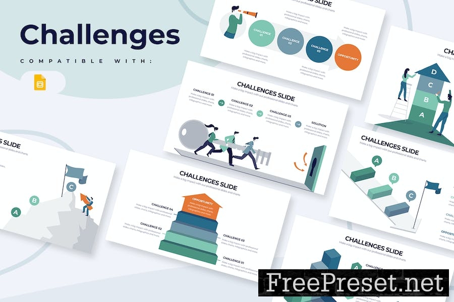 Business Challenges Google Slides Infographics T7QMVHL