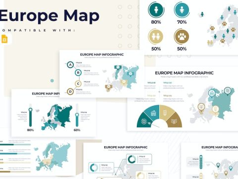 Business Europe Map Google Slides Infographics 3DCDSYY