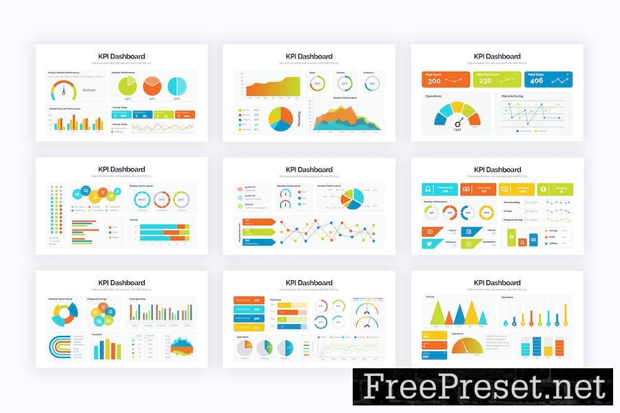 Business KPI Dashboards Google Slides Infographics R5XTLDY