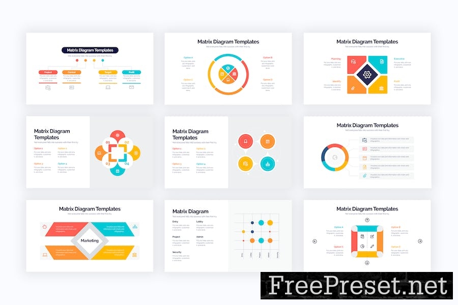 Business Matrix Diagram Google Slides Infographics 9U685EJ