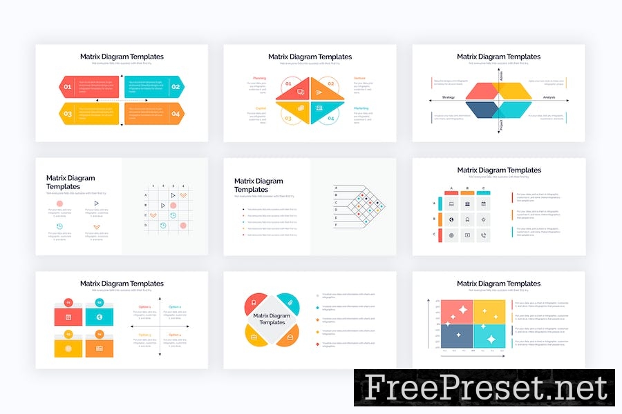 Business Matrix Diagram Google Slides Infographics 9U685EJ