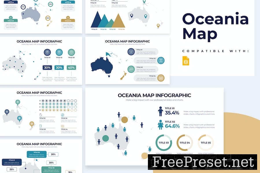 Business Oceania Map Google Slides Infographics AATKK4Z