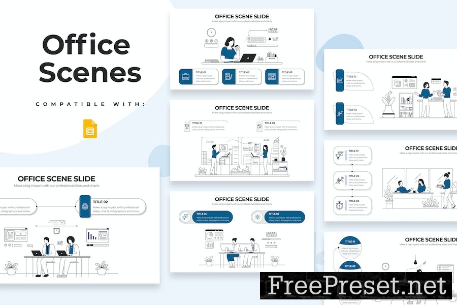 Business Office Scenes Google Slides Infographics BHMLJAA