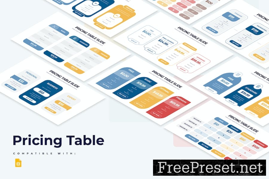 Business Pricing Table Google Slides Infographics M8QMMUW