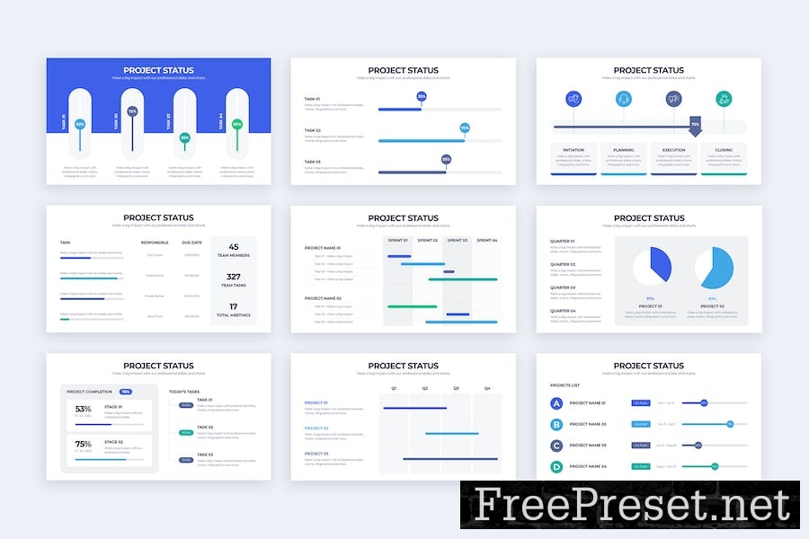 Business Project Status Google Slides Infographics CFVAMFV