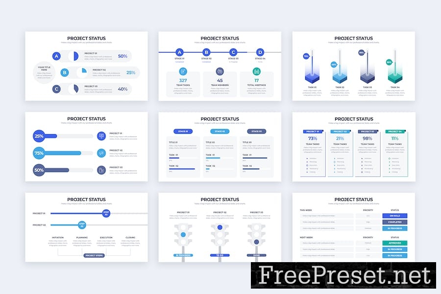 Business Project Status Google Slides Infographics CFVAMFV