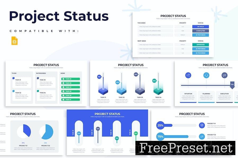 Business Project Status Google Slides Infographics CFVAMFV