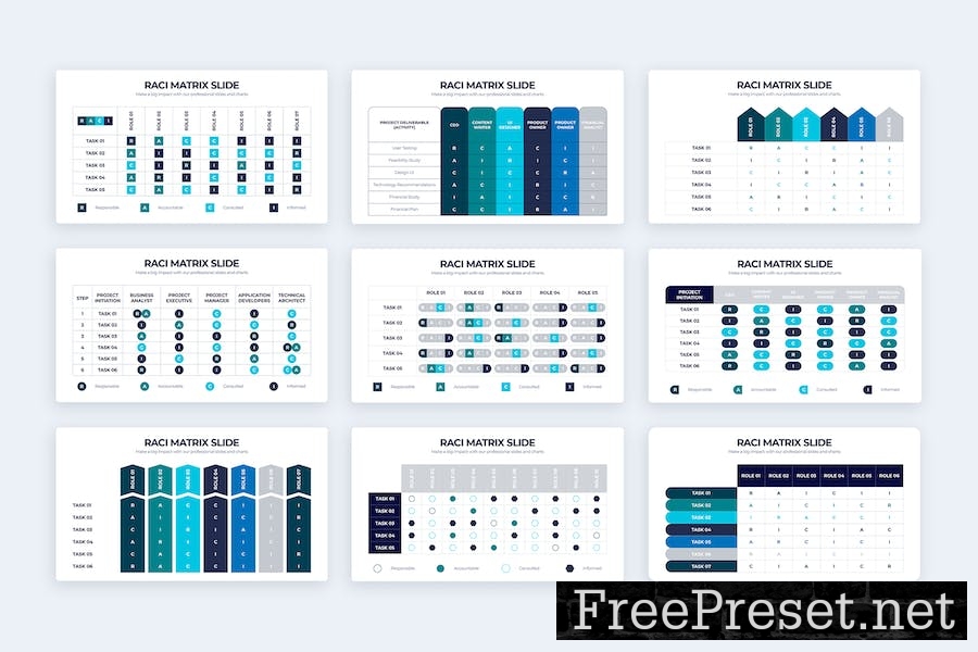 Business RACI Matrix Google Slides Infographics 8K5L2UR