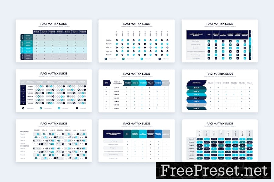 Business RACI Matrix Google Slides Infographics 8K5L2UR