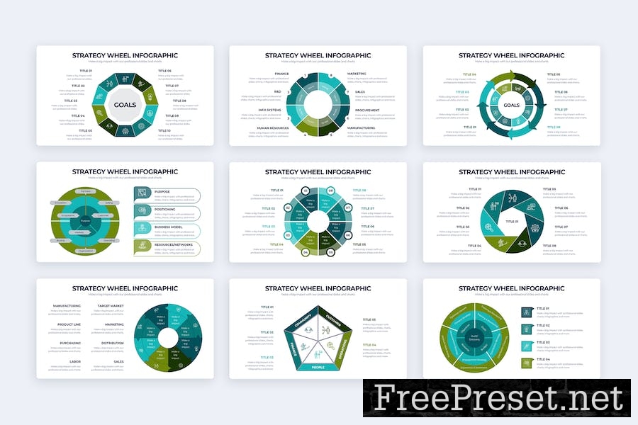 Business Strategy Wheel Google Slides Infographics R8NNT9F